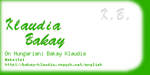 klaudia bakay business card